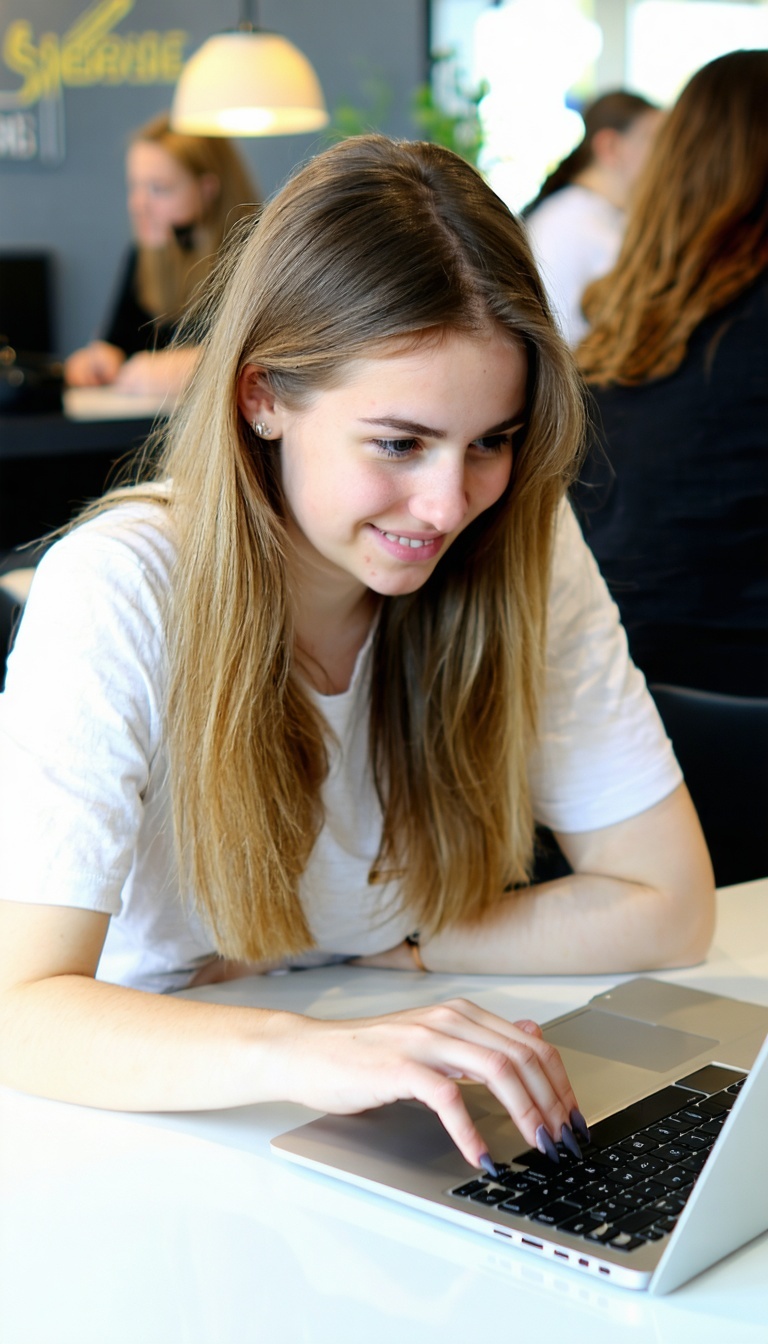 young white women working on laptop